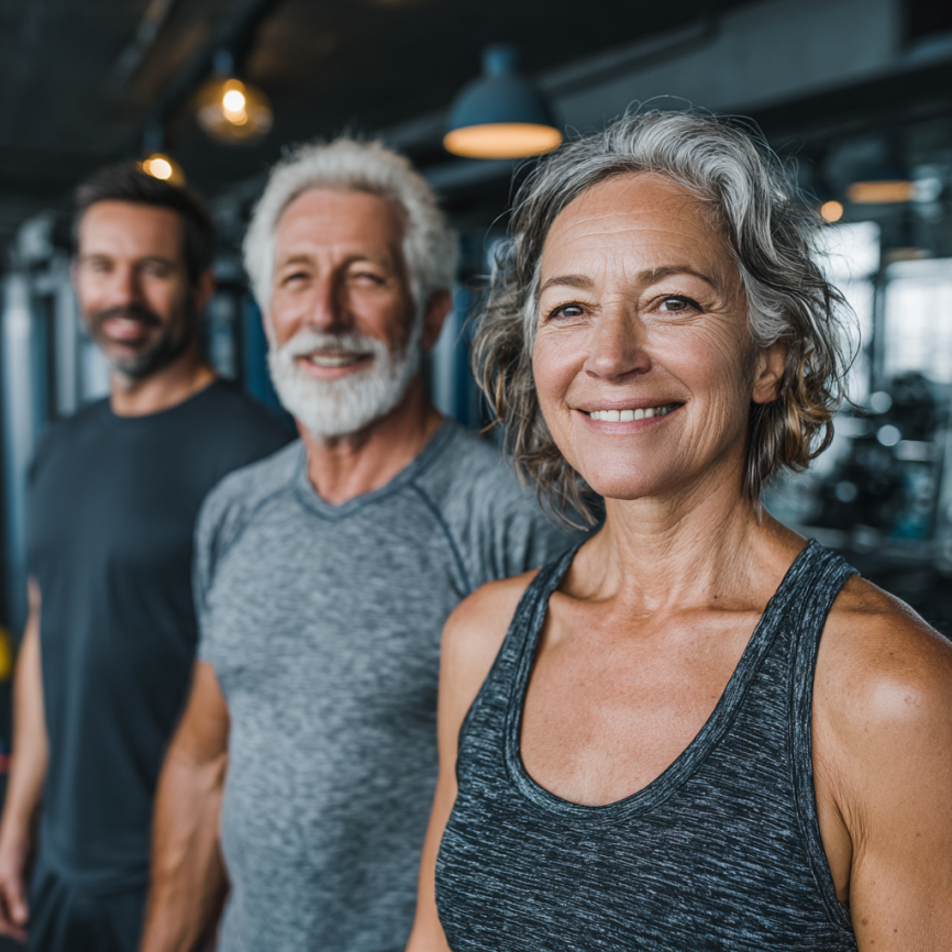 Зріла жінка займається фітнесом